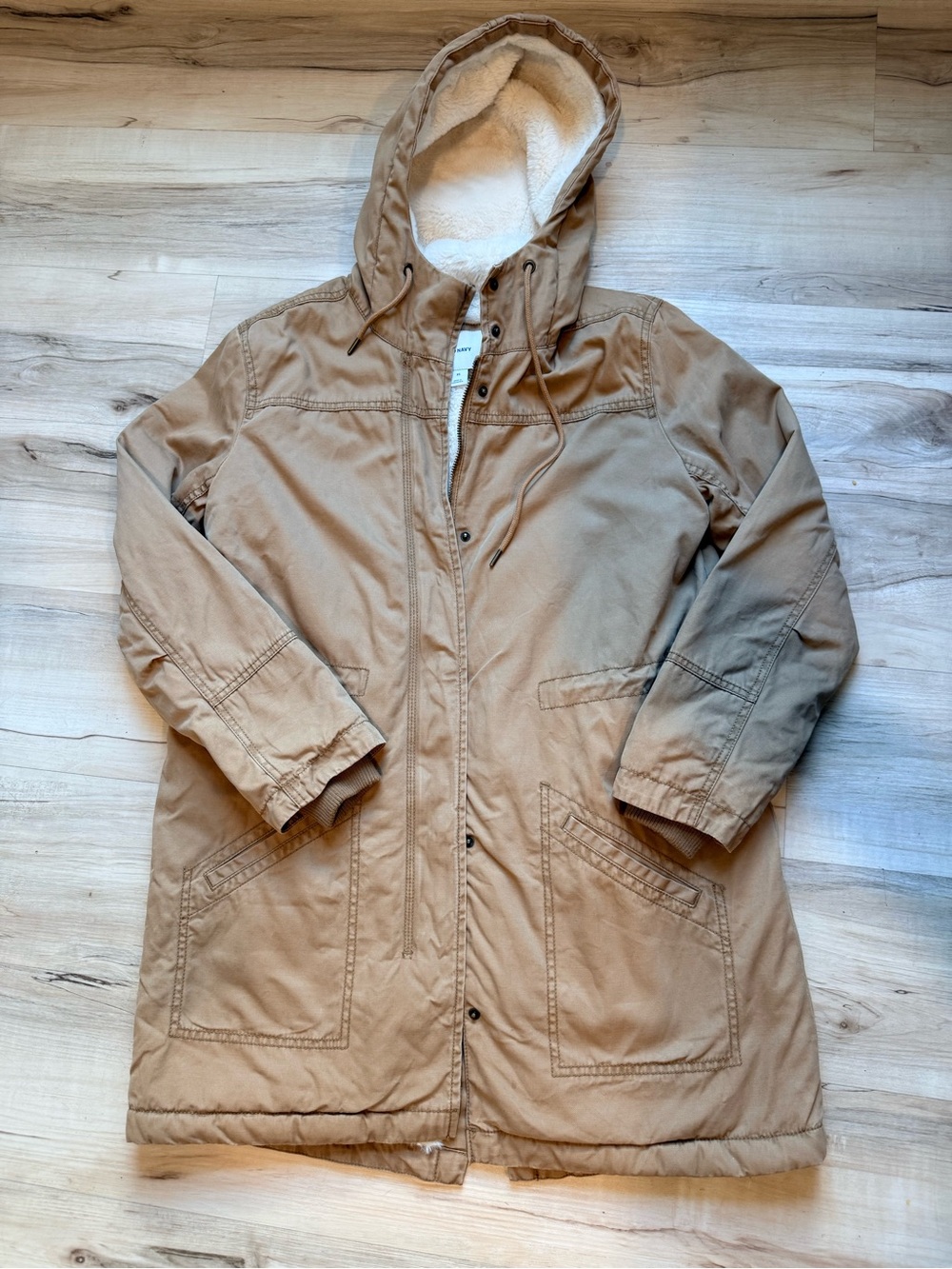 Old Navy Tan Sherpa Jacket with Cream Lining